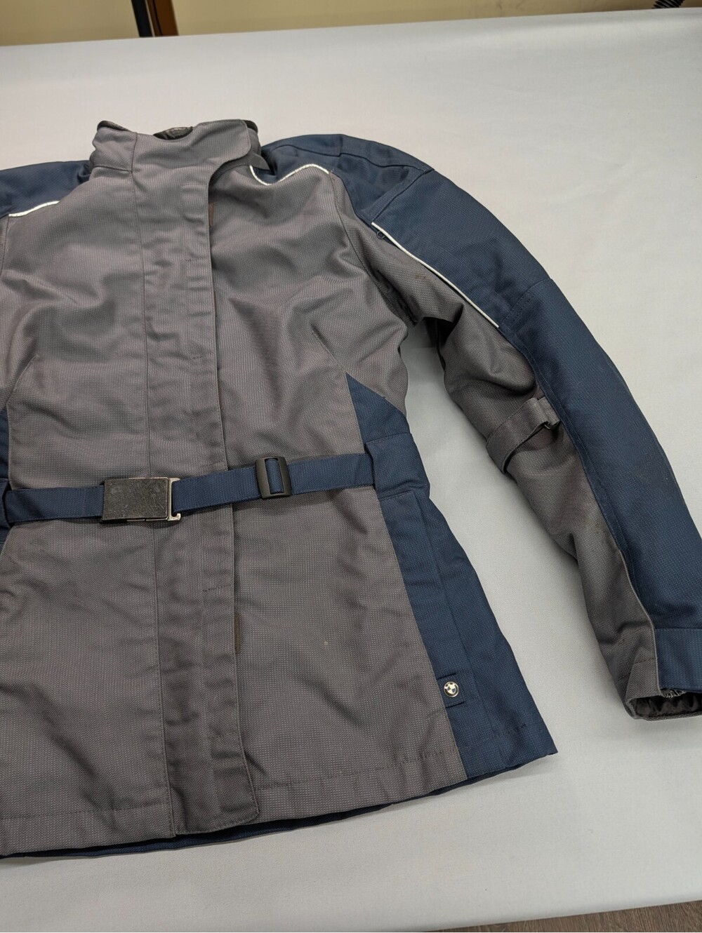 BMW Motorrad Belice Women Jacket Gray Navy Moto Armor USA 4R